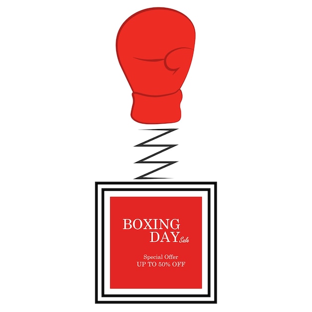 Boxing day vector illustration with boxing glove, boxing day sale concept.