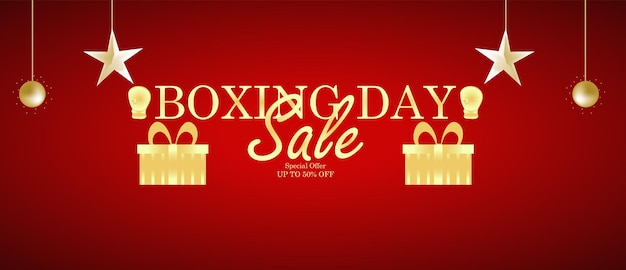 Vector boxing day vector illustration with boxing glove, boxing day sale concept.