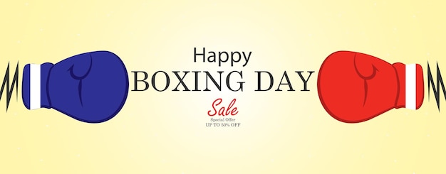 Векторная иллюстрация дня бокса с боксерской перчаткой, концепция продажи дня бокса.