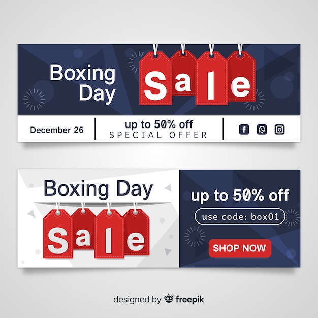 Boxing day verkoop banners