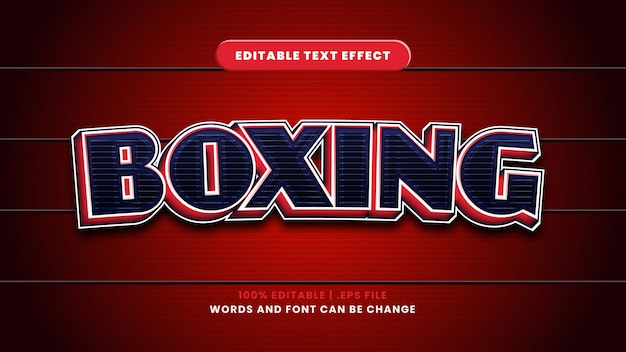 Boxing editable text effect in modern 3d style