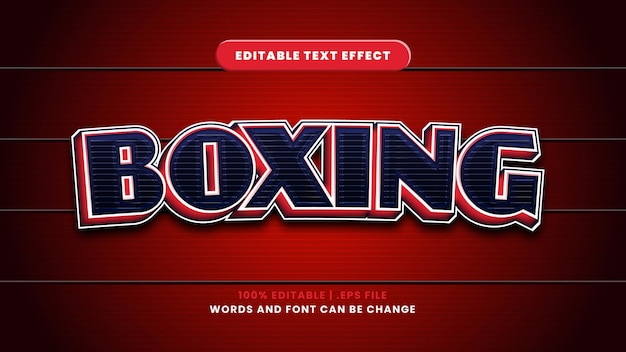 Boxing editable text effect in modern 3d style