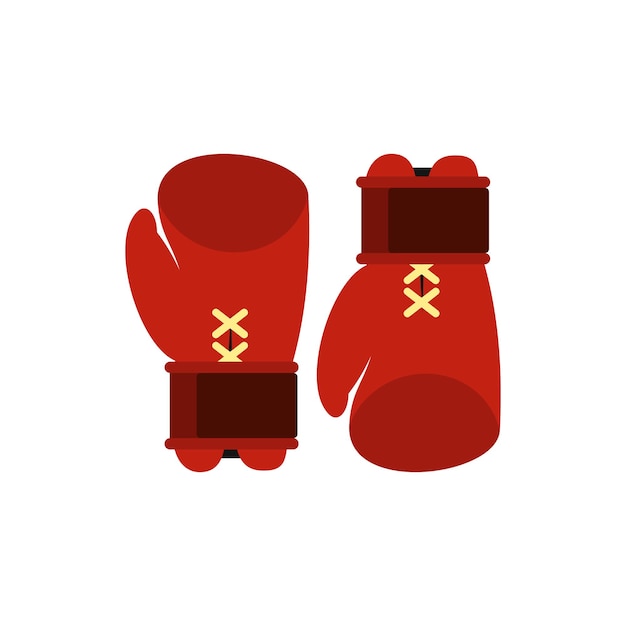 Vector boxing gloves icon in flat style on a white background