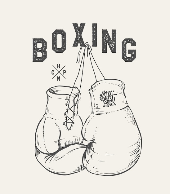 Guantoni da boxe illustrazione vettoriale. t-shirt con stampa.