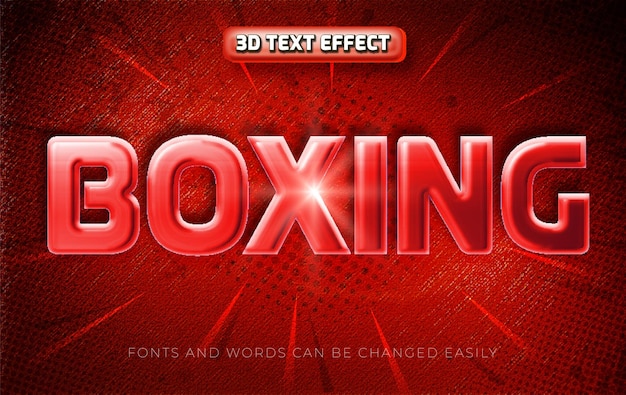 Boxing gym red editable text effect style