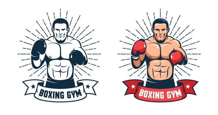 Vector boxing gym vintage logo