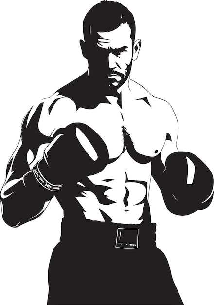 Вектор Король бокса эмблематический боксер силуэт чемпион ринга вектор силуэтный боксер