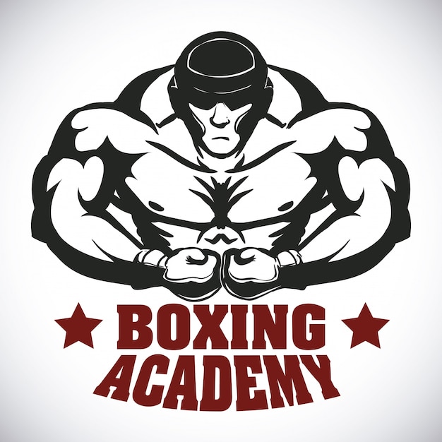 boxing label design vector illustration eps10 graphic 