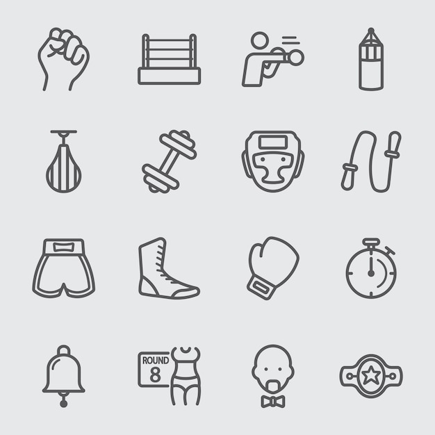 Vector boxing  line icon