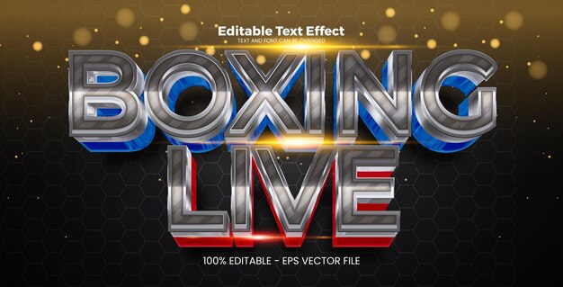 Boxing Live Bewerkbaar teksteffect in moderne trendstijl