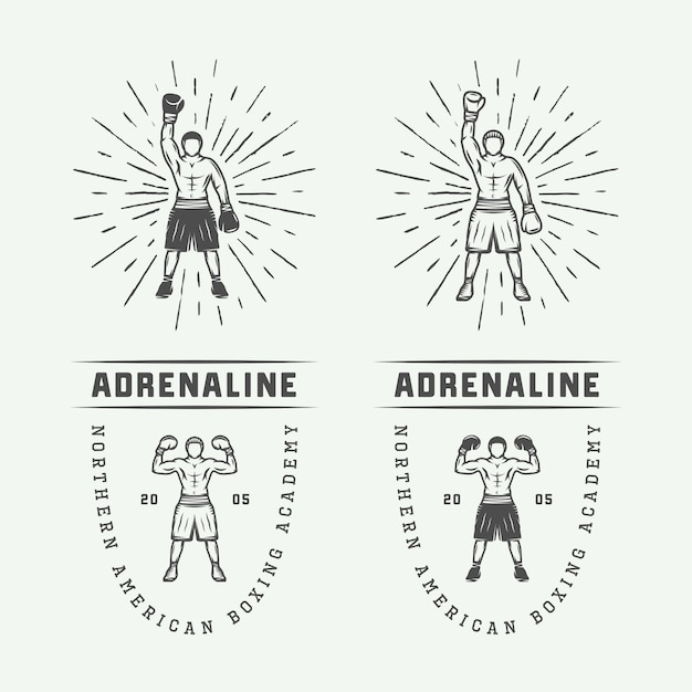 Distintivi di logo di boxe