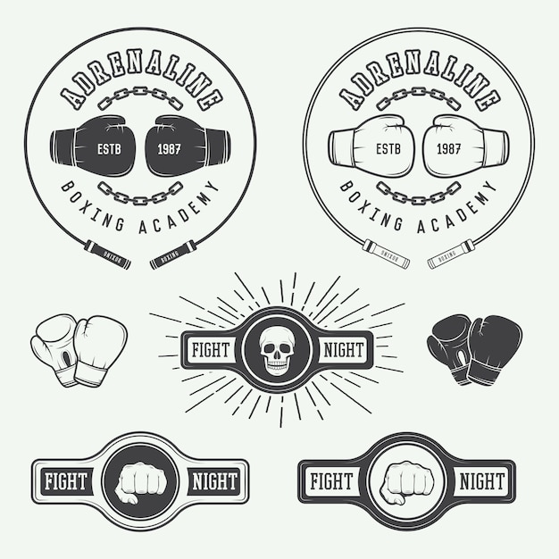 Vector boxing logo badges