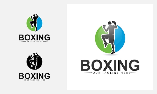 Modello di progettazione logo boxe