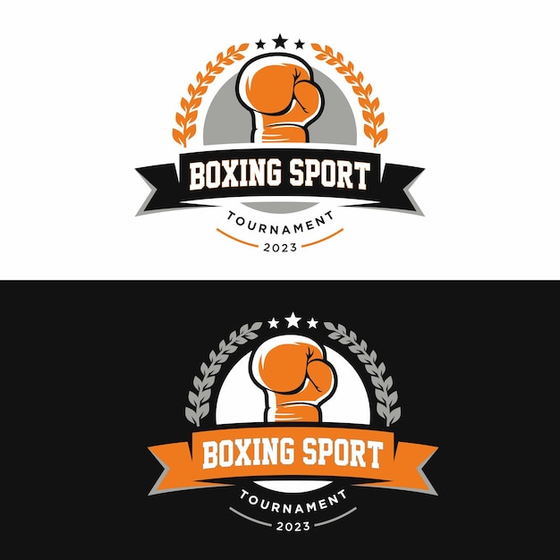 Boxing logo, emblem collection, design template