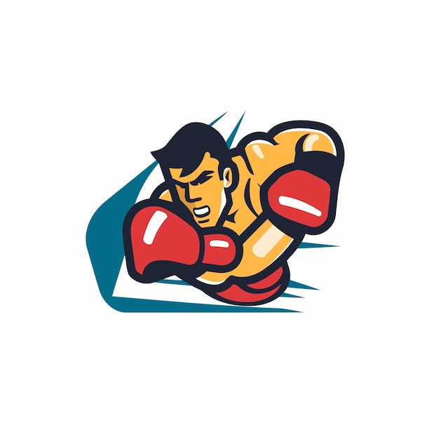 Vector boxing logo vector illustration of a boxer in boxing gloves