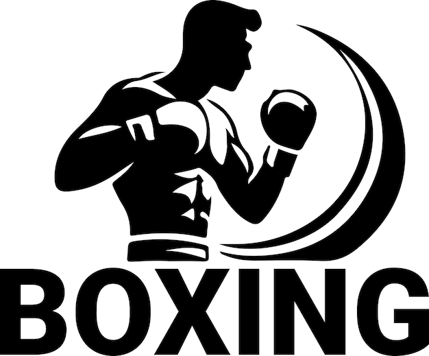 Logo di boxe sfondo bianco loghi silhouette vettoriale 8