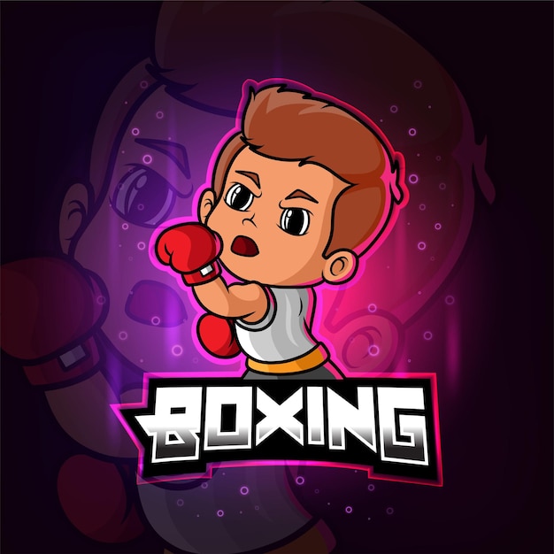 Mascotte di boxe esport logo colorato