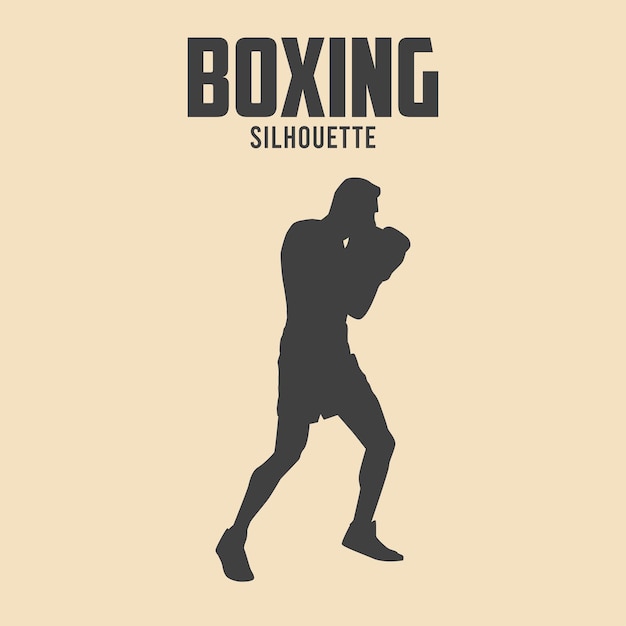 Boxing player silhouette Vector Stock Illustration 08