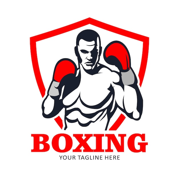 Vector boxing player vector logo