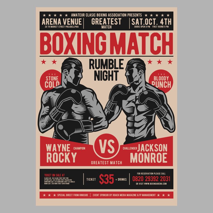 Vector boxing poster flyer