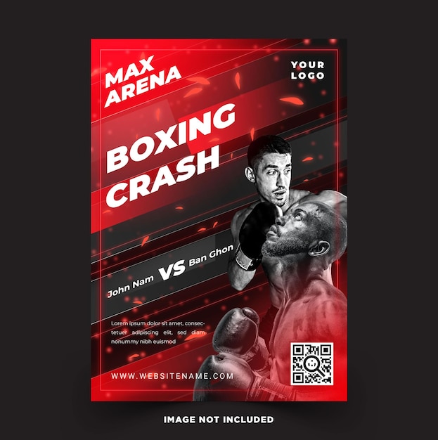 Vector boxing poster template vector eps template