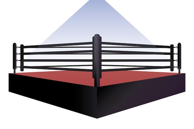Vector boxing ring arena design vector flat isolated illustration