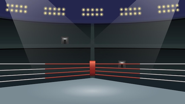 Boxing ring arena for sports fightingvector illustration