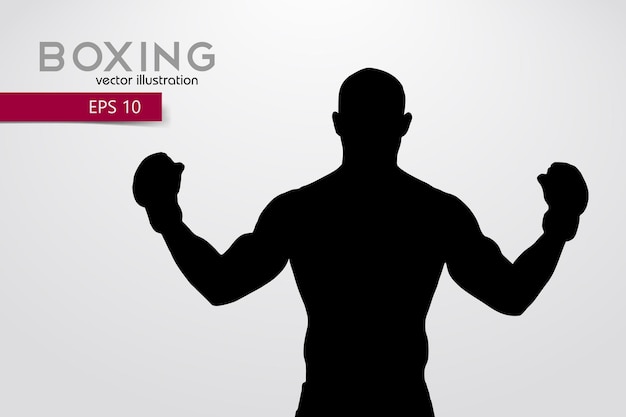 Vector boxing, silhouette of a boxer