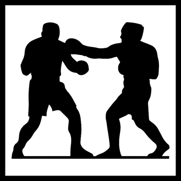 Vector boxing silhouette image