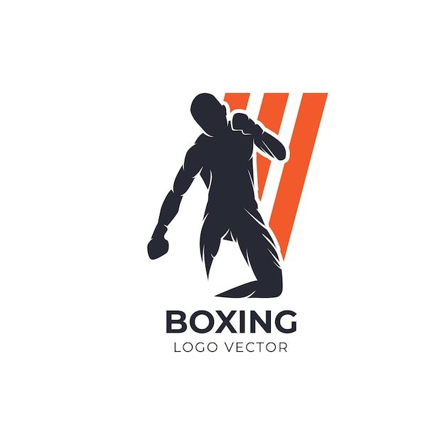 Logo vettoriale sillhouette di boxe