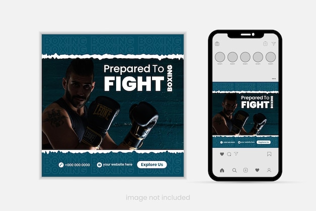 Vector boxing social media post design