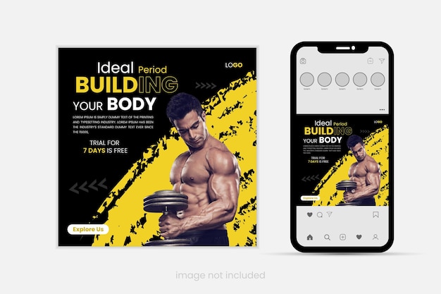 Vector boxing social media post design