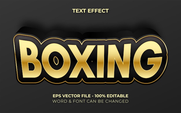 Boxing text effect style editable text effect