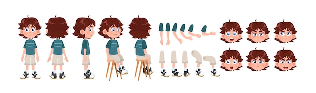 Vector boy for animation vector set