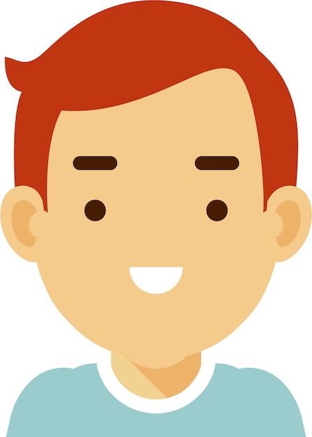 Vector boy avatar face icon in flat style