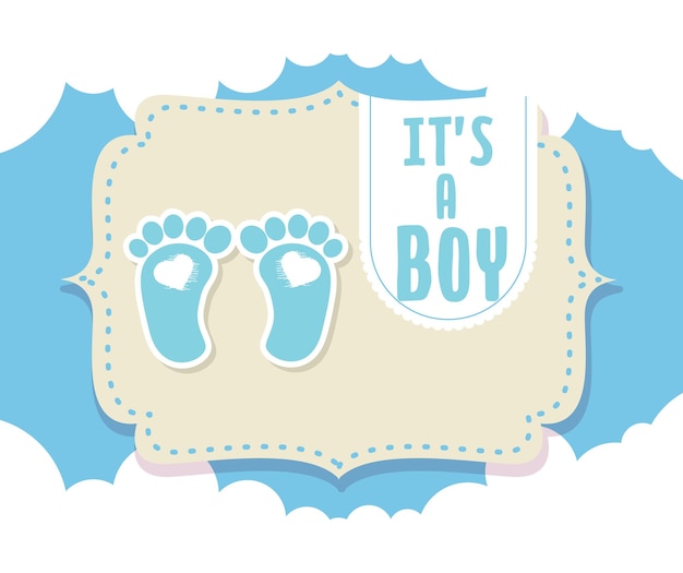 Vector boy baby shower