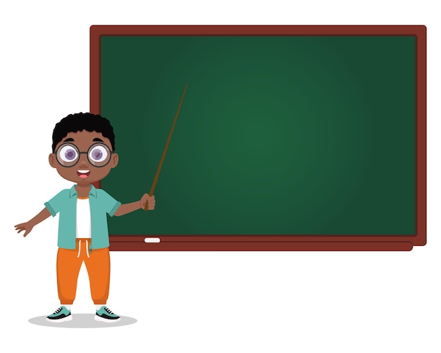 The boy at the blackboard, without an inscription. Vector illustration