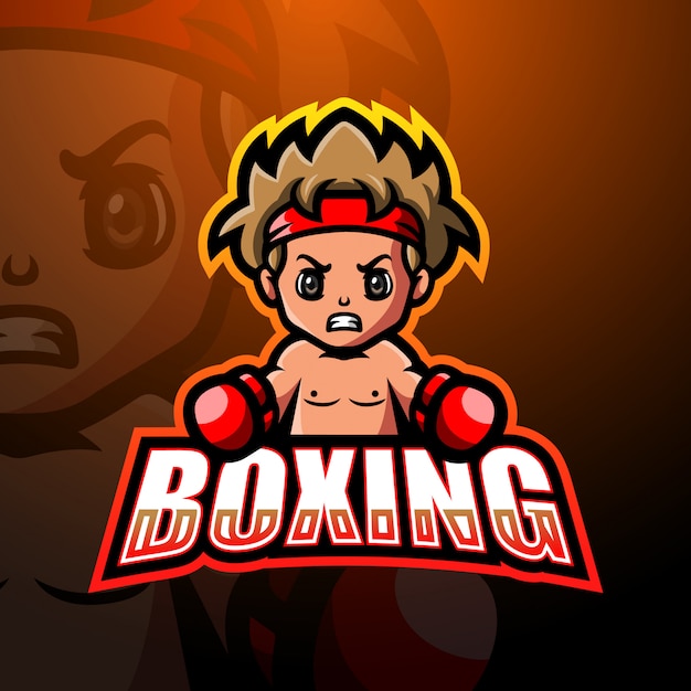 Boy boxer mascotte esport logo design