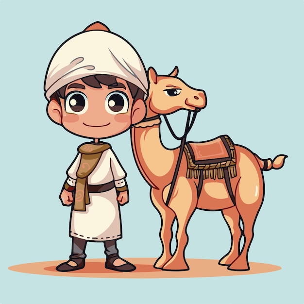 少年とラクダの漫画のキャラクター