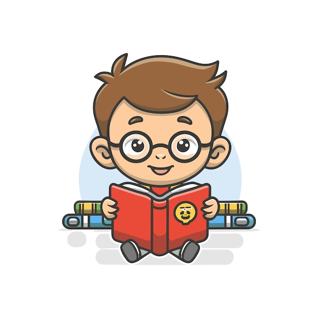 Boy Carrying Books vector