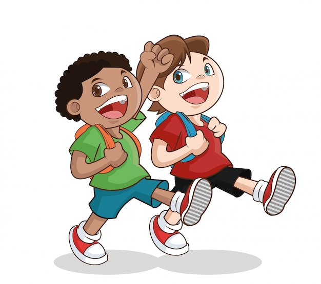 Boy cartoon of back to school