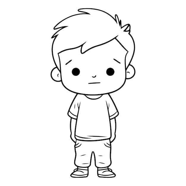 Vector boy cartoon character vector illustration cute boy in casual clothes