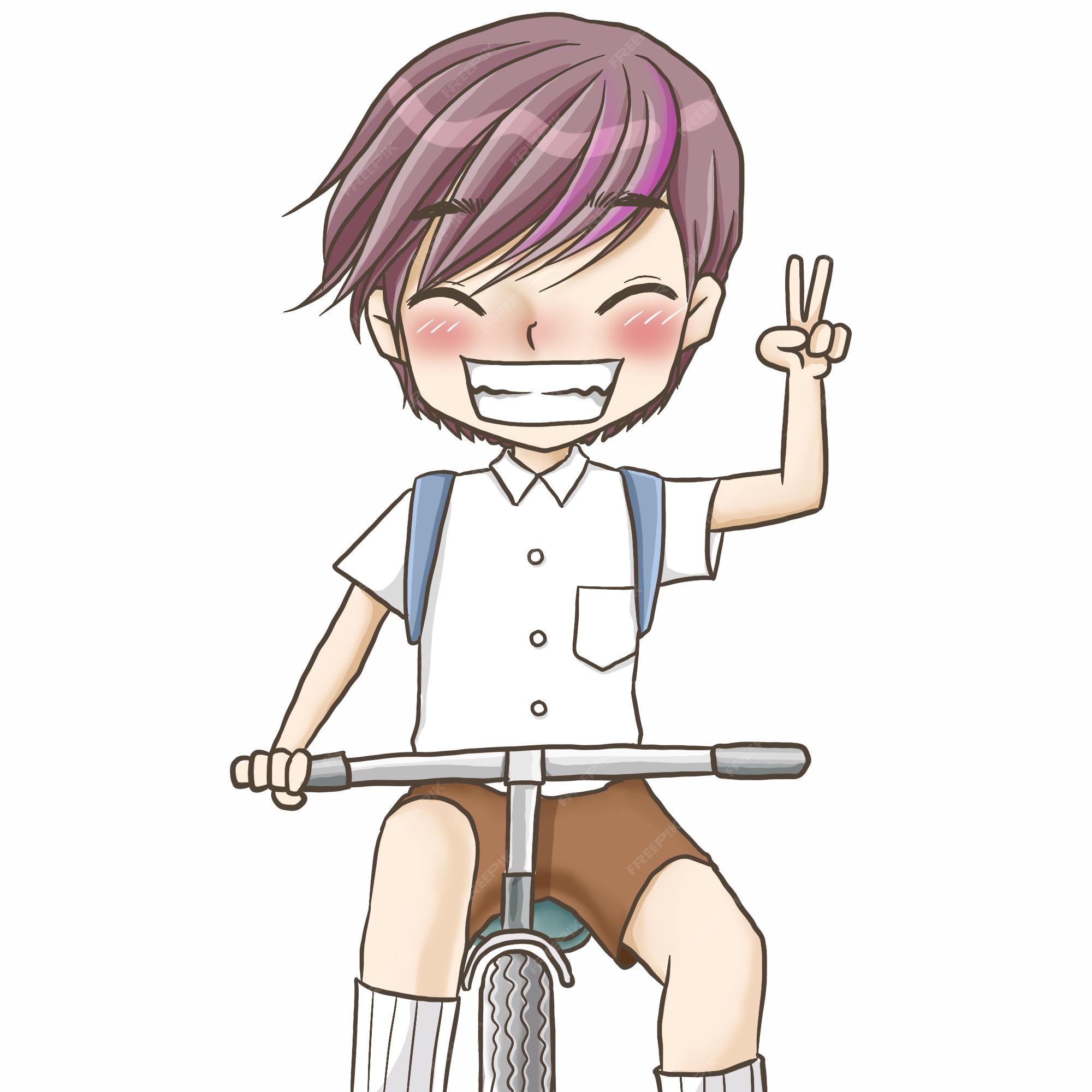 Boy profile cartoon avatar kawaii anime cute illustration clip art