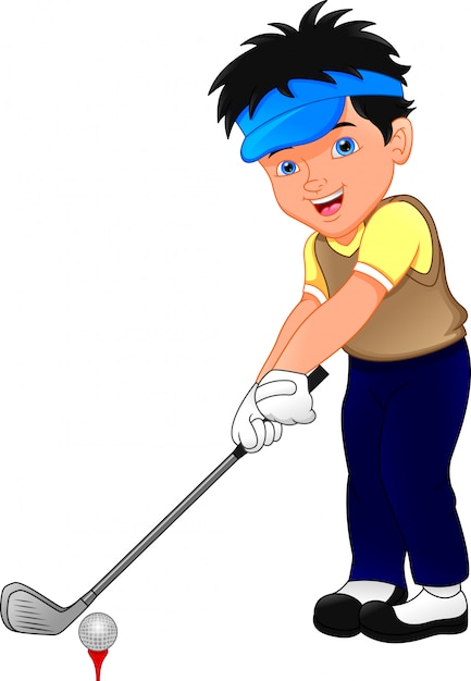 Giocatore di golf del ragazzo del fumetto