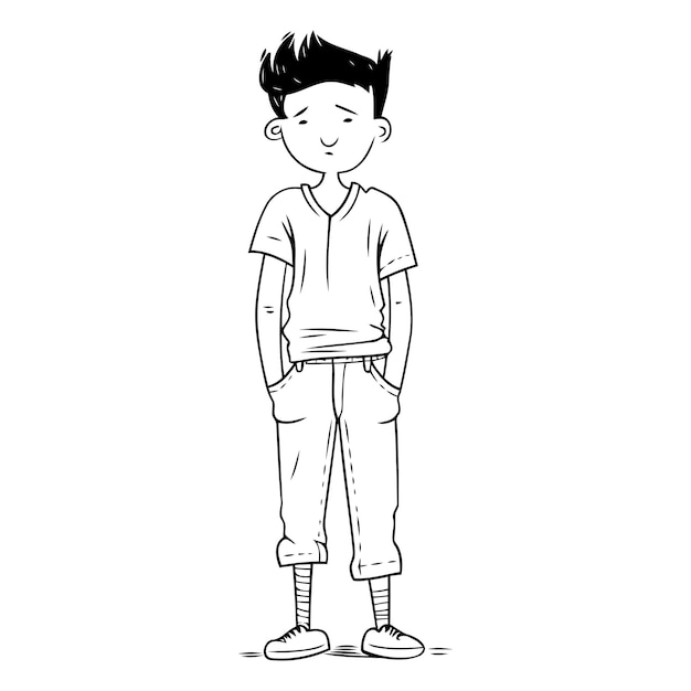 Vector boy in casual clothes of a boy in casual clothes