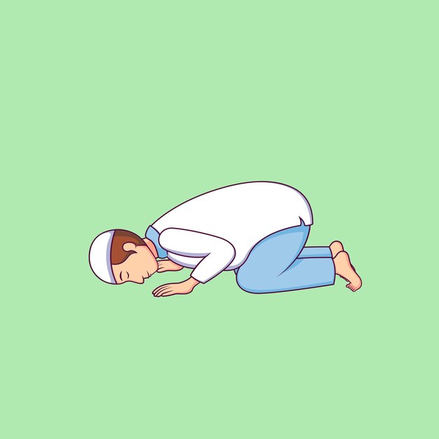 Vector boy character praying pose