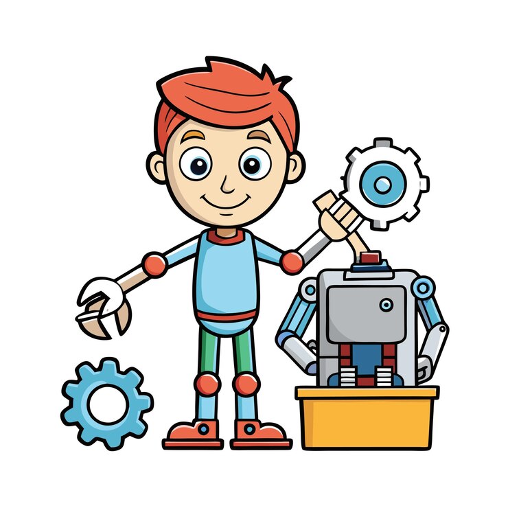 Vector boy children entertainment and fun cartoon character vector illustration concept