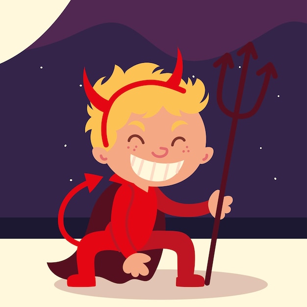 Мальчик в костюме дьявола