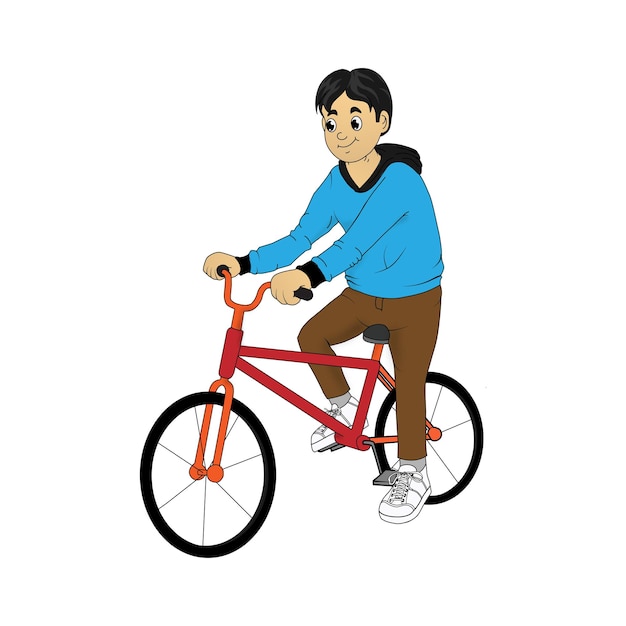 Vector boy cycling vector design