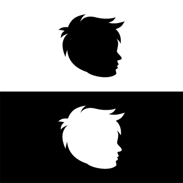 Boy Face Logo Design Template Inspiratie, Vector Illustratie.